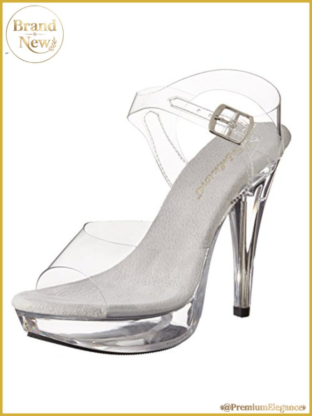 Pleaser Fabulicious Cocktail-508 PVC Ankle Strap Platform Sandal